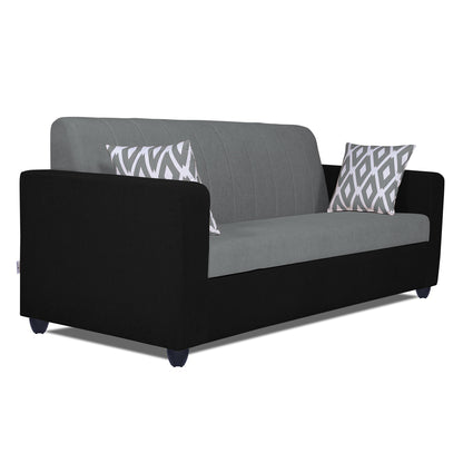 Adorn India Rio Highback 3+2 5 Seater Sofa Set (Grey & Black) (3 Year Warranty)