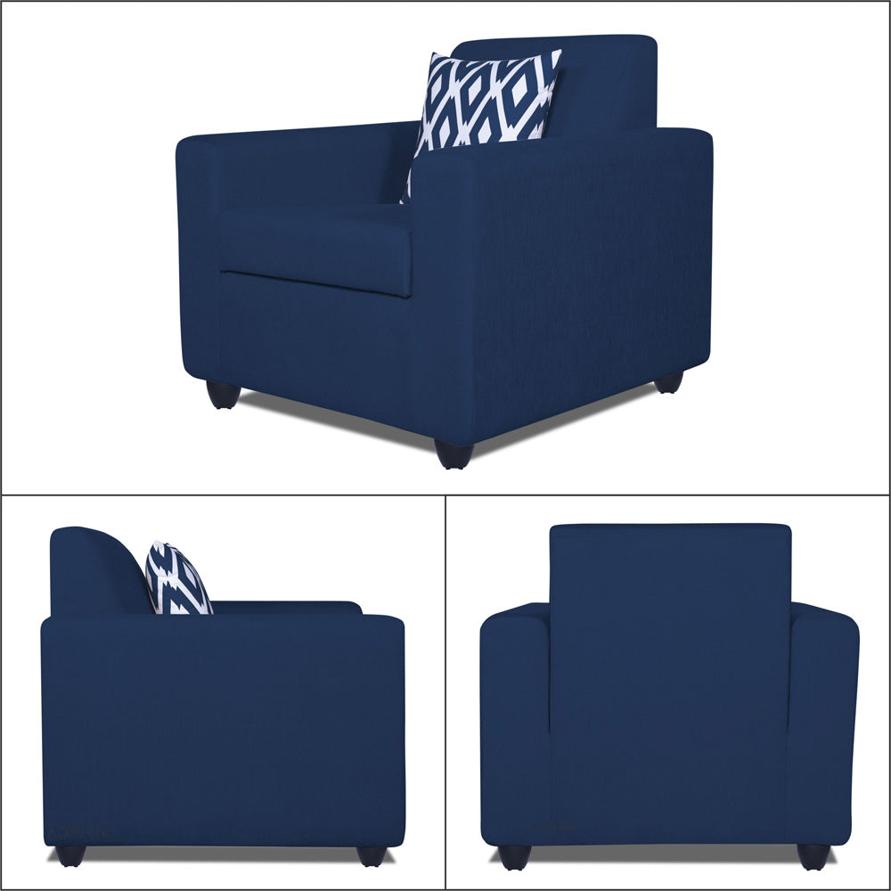 Adorn India Monteno Six Seater 3+2+1 Sofa Set (Blue) (3 Year Warranty)
