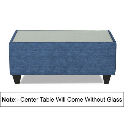 Adorn India Raiden Decent Premium L Shape 6 Seater Sofa Set with Center Table (Left Hand Side) (Blue) (3 Year Warranty)