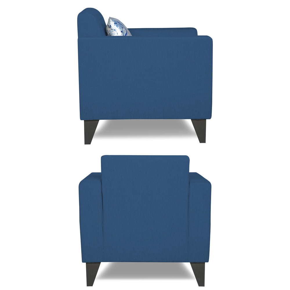 Adorn India Bladen 3-1-1 Five Seater Sofa Set (Wood) (Blue)