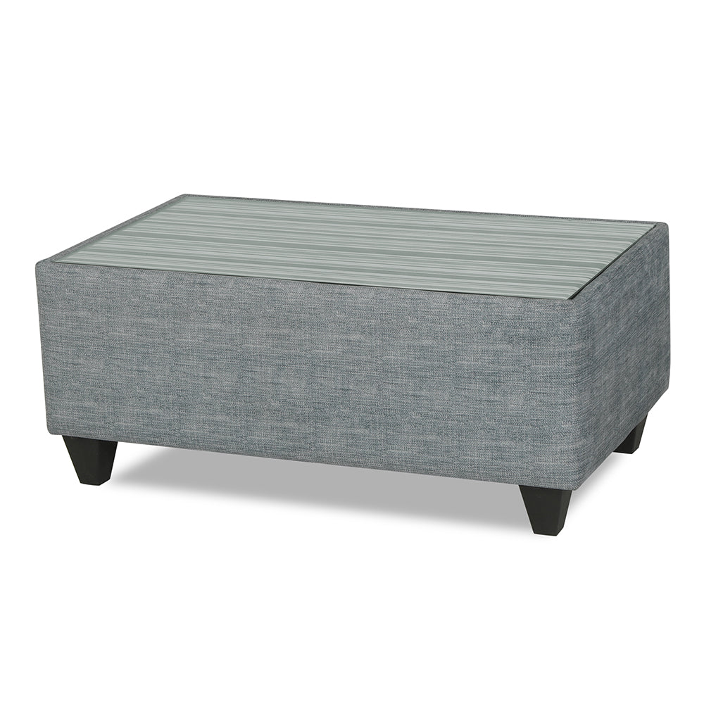 Adorn India Lawson Stripes 3+2+1 6 Seater Sofa Set with Centre Table (Grey)