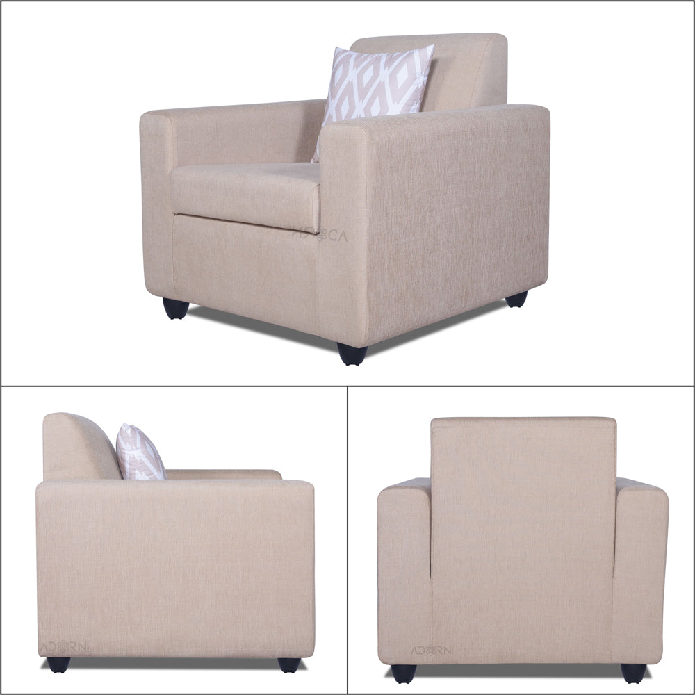 Adorn India Monteno Six Seater 3+2+1 Sofa Set(Beige) (3 Year Warranty)
