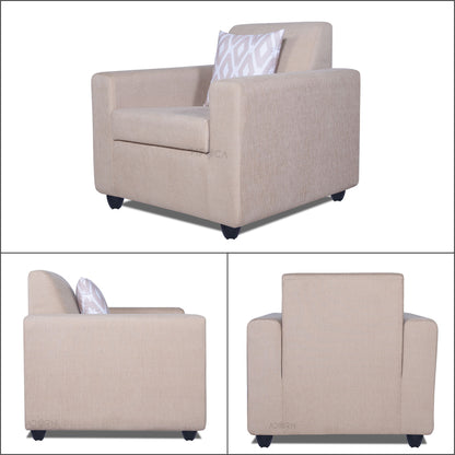 Adorn India Monteno Six Seater 3+2+1 Sofa Set(Beige) (3 Year Warranty)