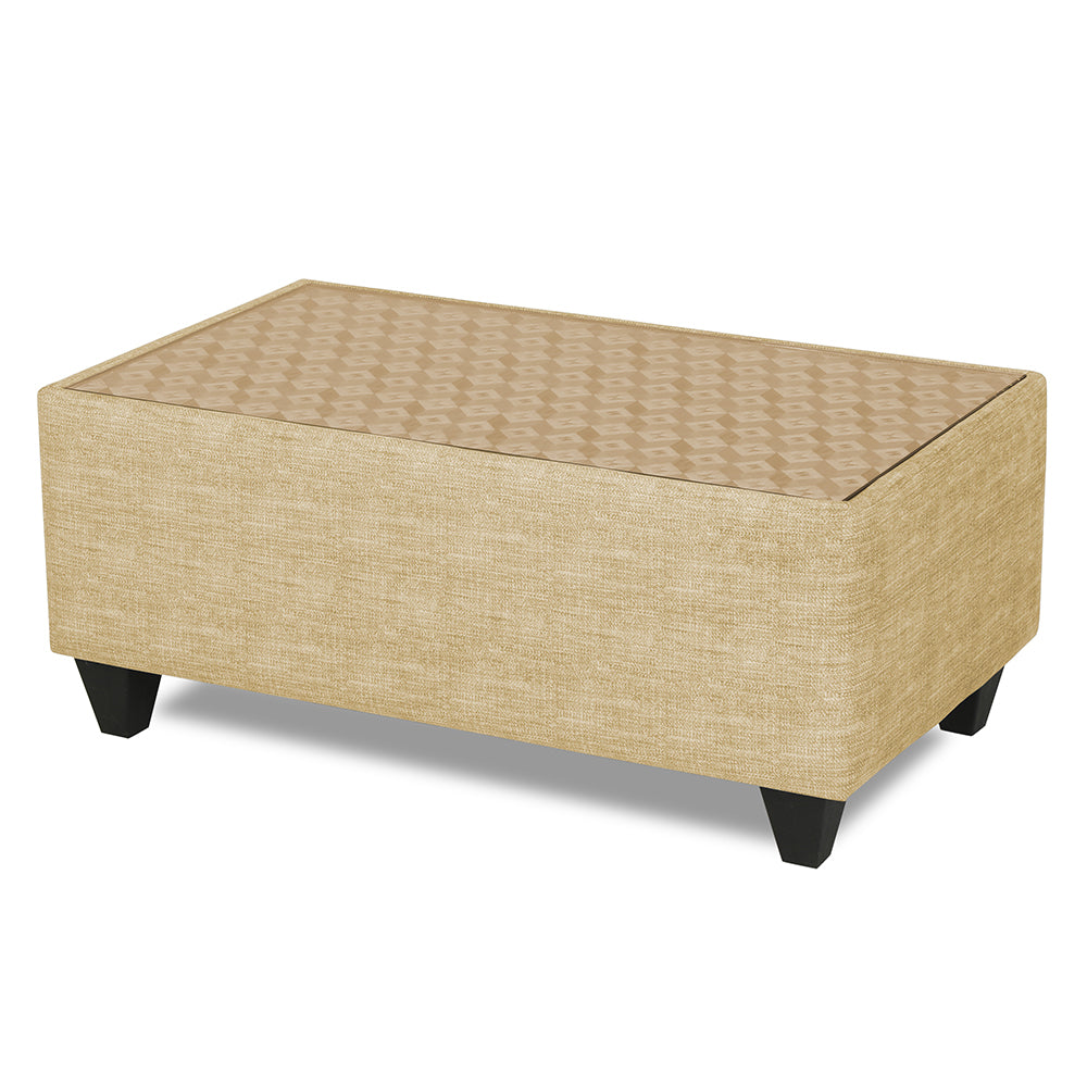 Adorn India Tornado Bricks 3+2 5 Seater Sofa Set with Centre Table (Beige)