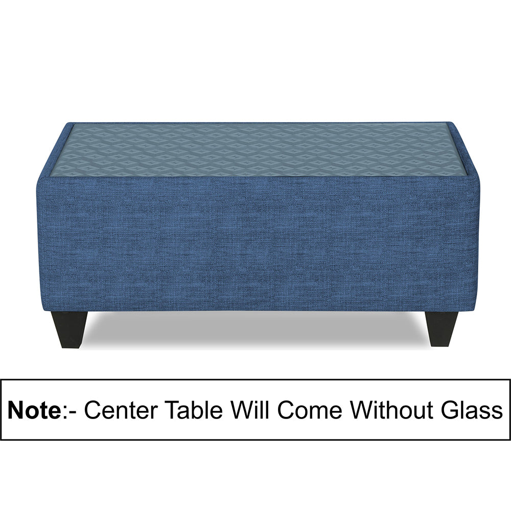 Adorn India Raiden Bricks Premium L Shape 6 Seater Sofa Set with Center Table (Right Hand Side) (Blue) (3 Year Warranty)