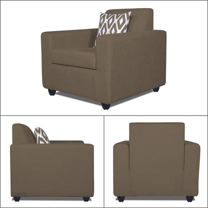 Adorn India Monteno Six Seater 3+2+1 Sofa Set (Brown) (3 Year Warranty)