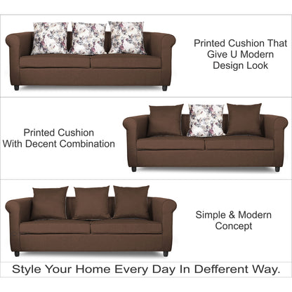 Adorn India Magnum 3-1-1 Sofa Set (Brown)