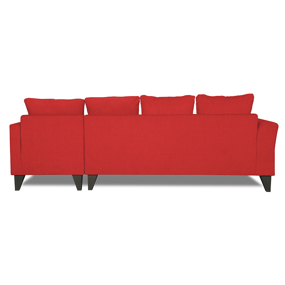 Adorn India Maddox Tufted L Shape 6 Seater Sofa Set RHS (Red) (3 Year Warranty)