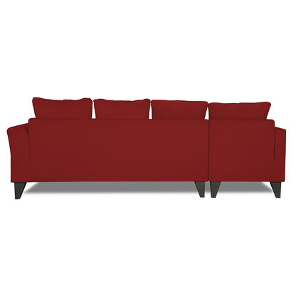 Adorn India Maddox Tufted L Shape 6 Seater Sofa Set LHS (Maroon) (3 Year Warranty)