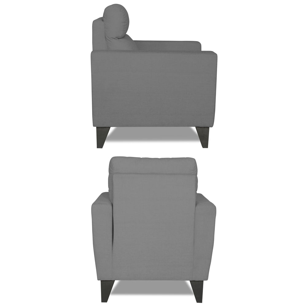 Adorn India Cardello 3-1-1 Five Seater Sofa Set (Grey) (3 Year Warranty)