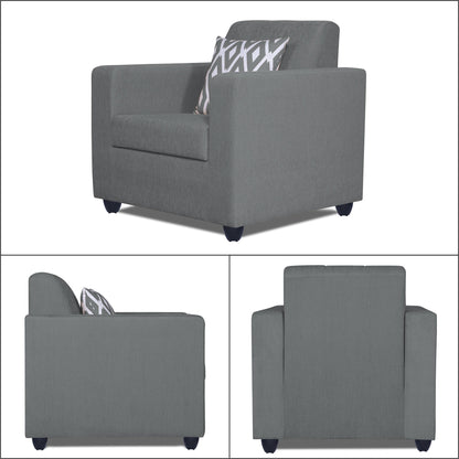 Adorn India Rio HighBack 3+1+1 5 Seater Sofa Set (Grey) (3 Year Warranty)