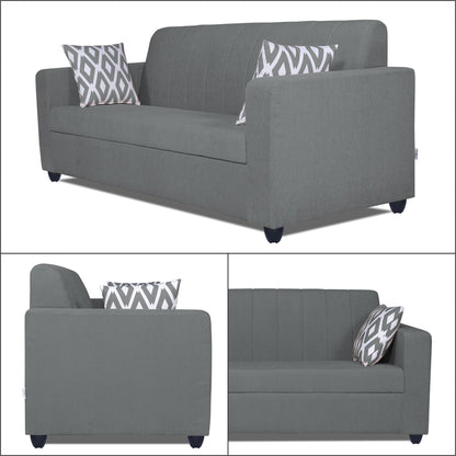 Adorn India Rio HighBack 3+1+1 5 Seater Sofa Set (Grey) (3 Year Warranty)