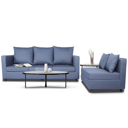 Adorn India New Straight Line Modular 5 Seater Sofa Set (Dark Grey)