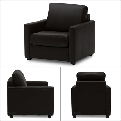 Adorn India Exclusive Flavio Leatherette 3-1-1 Sofa Set (Black)