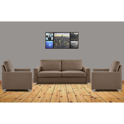 Adorn India Straight line 3+1+1 Seater Sofa Set(Camel)