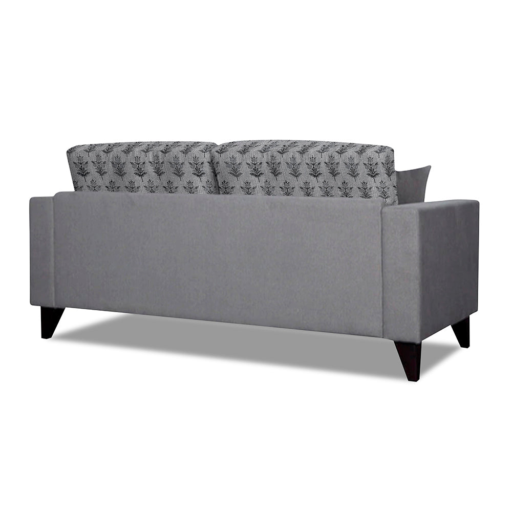 Adorn India Parker Leaf 3 Seater Sofa (Grey) Martin Plus (3 Year Warranty)