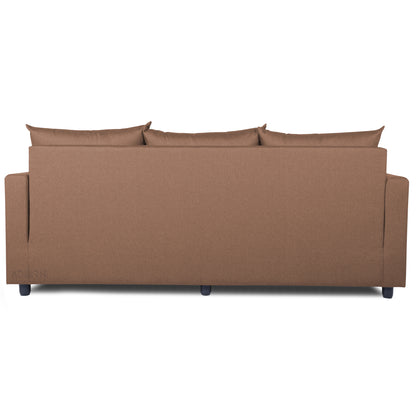 Adorn India New Straight Line Three Seater Sofa(Camel)