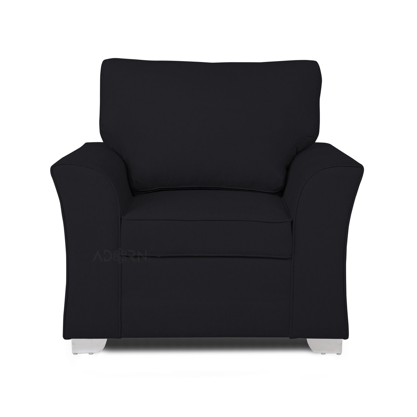 Adorn India Alexia 3+1+1 Sofa Set(Black)