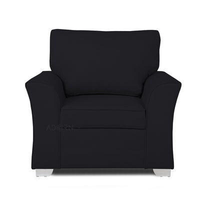Adorn India Alexia 3+1+1 Sofa Set(Black)