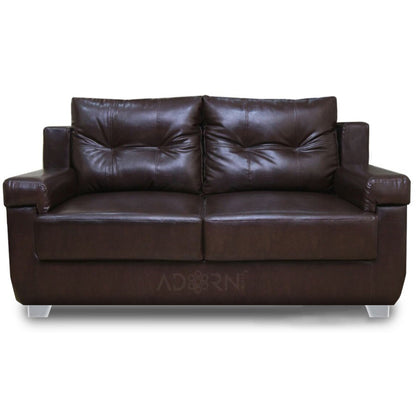 Adorn India Soleado Leatherette  Five Seater Sofa Set 3-2 (Brown)