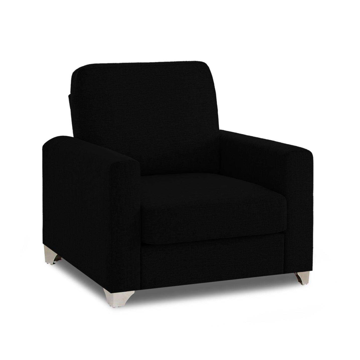 Adorn India Straight line 3+1+1 Seater Sofa Set(Black)
