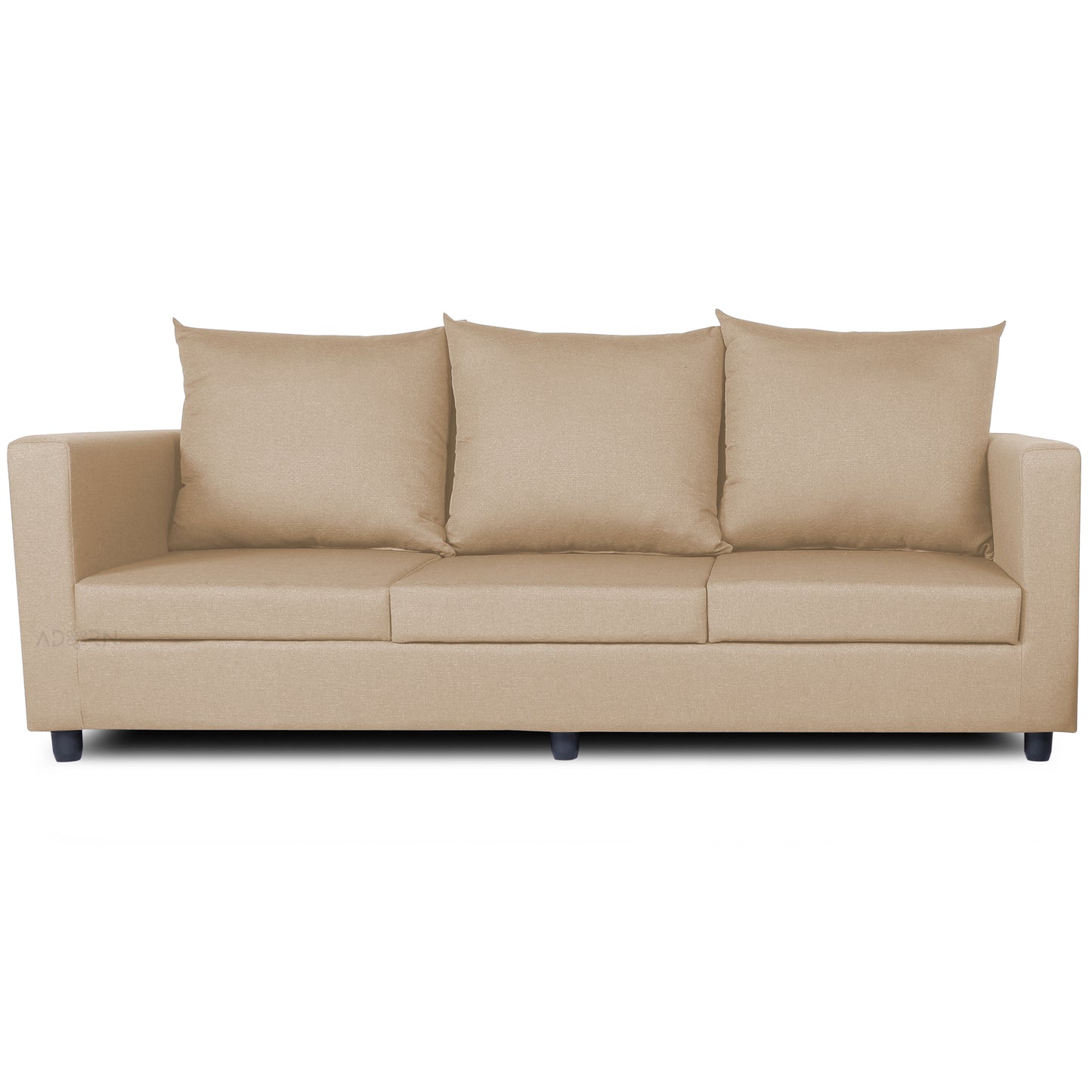 Adorn India New Straight Line Three Seater Sofa(Beige)