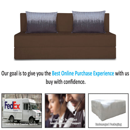 Adorn India Easy Three Seater Sofa Cum Bed Wave '5 x 6' (Brown)