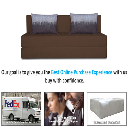 Adorn India Easy Two Seater Sofa Cum Bed Wave '4 x 6' (Brown)