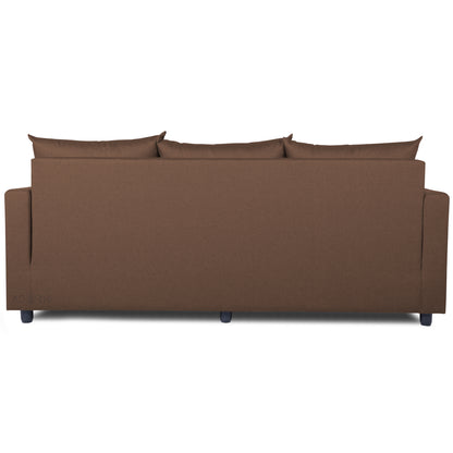 Adorn India New Straight line Three Seater Sofa(Brown)