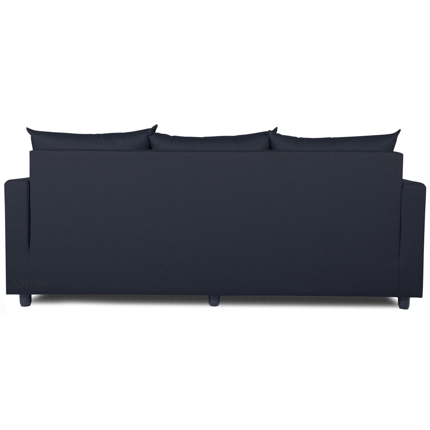 Adorn India Straight Line Three Seater Sofa(Black)