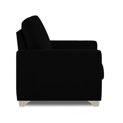 Adorn India Straight line 3+1+1 Seater Sofa Set(Black)