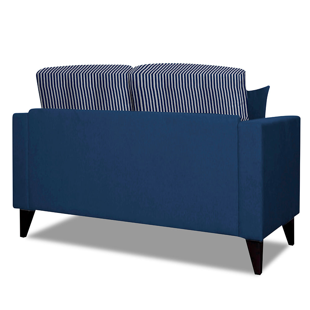 Adorn India Hector Stripes 2 Seater Sofa (Blue) Martin Plus (3 Year Warranty)