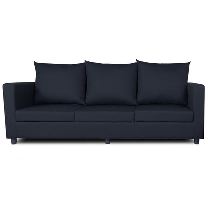 Adorn India Straight Line Three Seater Sofa(Black)