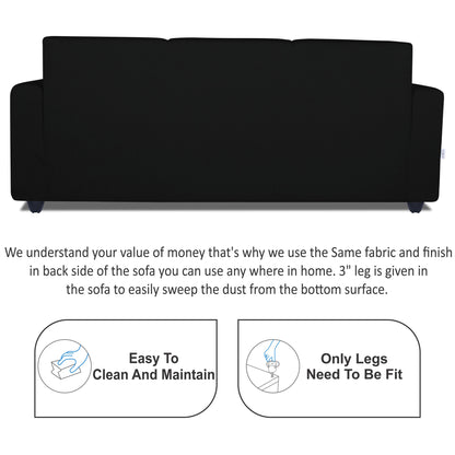 Adorn India Monteno 3-1-1 5 Seater Sofa Set (Black) (3 Year Warranty)