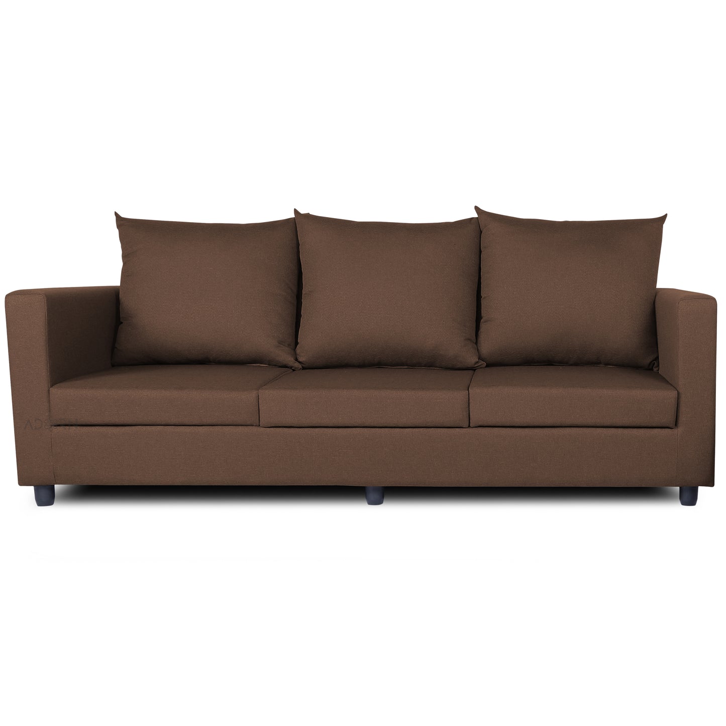 Adorn India New Straight line Three Seater Sofa(Brown)