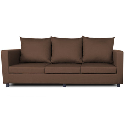 Adorn India New Straight line Three Seater Sofa(Brown)