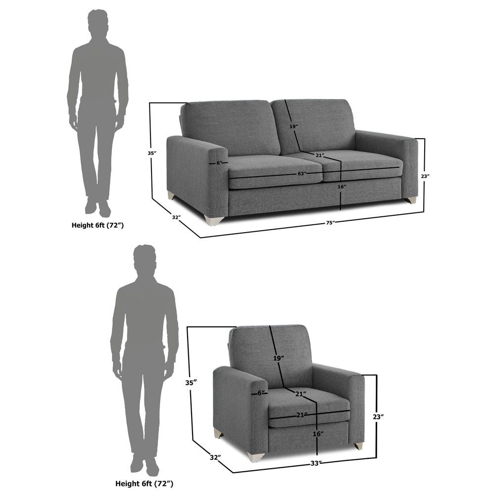 Adorn India Straight line 3+1+1 Seater Sofa Set(New Grey)