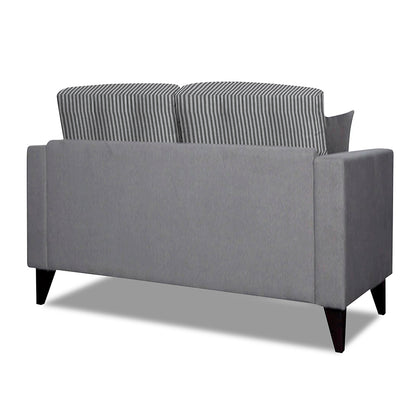 Adorn India Hector Stripes 2 Seater Sofa (Grey) Martin Plus (3 Year Warranty)