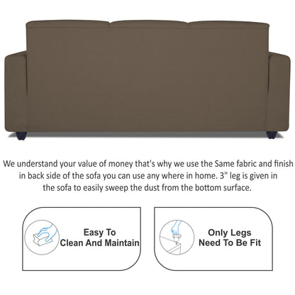 Adorn India Monteno L Shape 4 Seater Sofa Set (Brown) (3 Year Warranty)