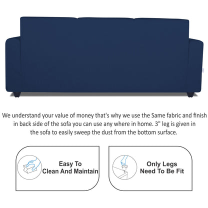 Adorn India Monteno 3 Seater Sofa (Blue) (3 Year Warranty)