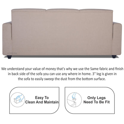 Adorn India Monteno L Shape 4 Seater Sofa Set (Beige) (3 Year Warranty)