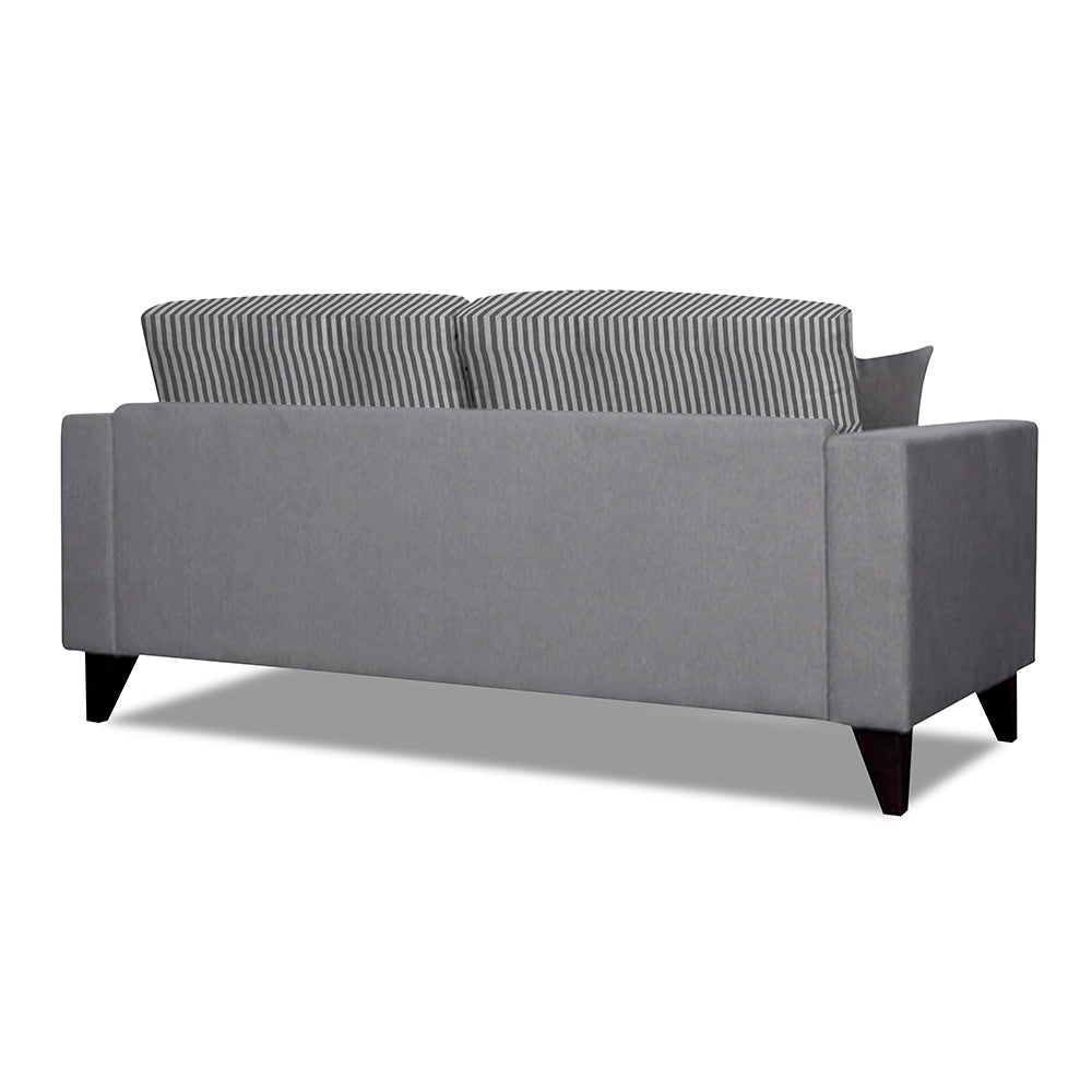 Adorn India Hector Stripes 3 Seater Sofa (Grey) Martin Plus (3 Year Warranty)