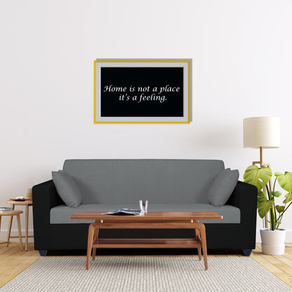 Adorn India Rio Decent 3 Seater Sofa (Grey & Black) (3 Year Warranty)
