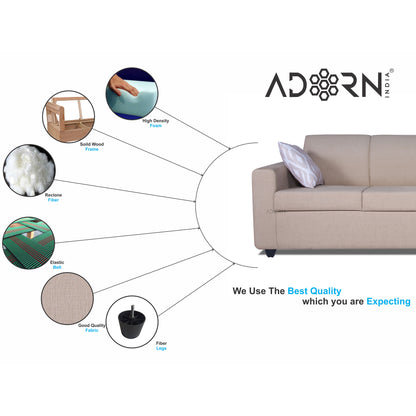 Adorn India Monteno 3-1-1 5 Seater Sofa Set (Beige) (3 Year Warranty)