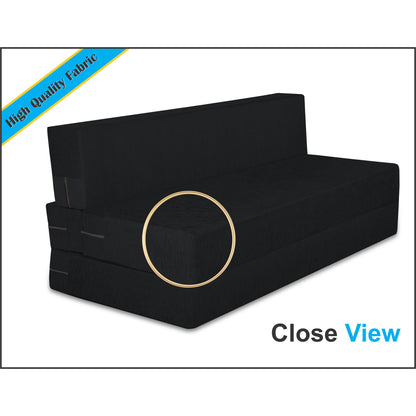 Adorn India Easy Three Seater Sofa Cum Bed Floral '6 x 6' (Black)(1 Year Warranty)