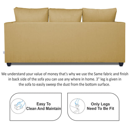 Adorn India Zink Straight Line 3-1-1 5 Seater Sofa Set (Beige)