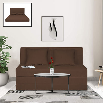 Adorn India Easy Highback Two Seater Sofa Cum Bed Decent 4' x 6' (Brown) (1 Year Warranty)