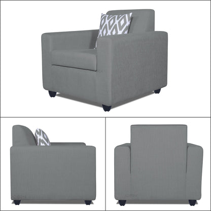 Adorn India Monteno 3-1-1 5 Seater Sofa Set (Grey) (3 Year Warranty)