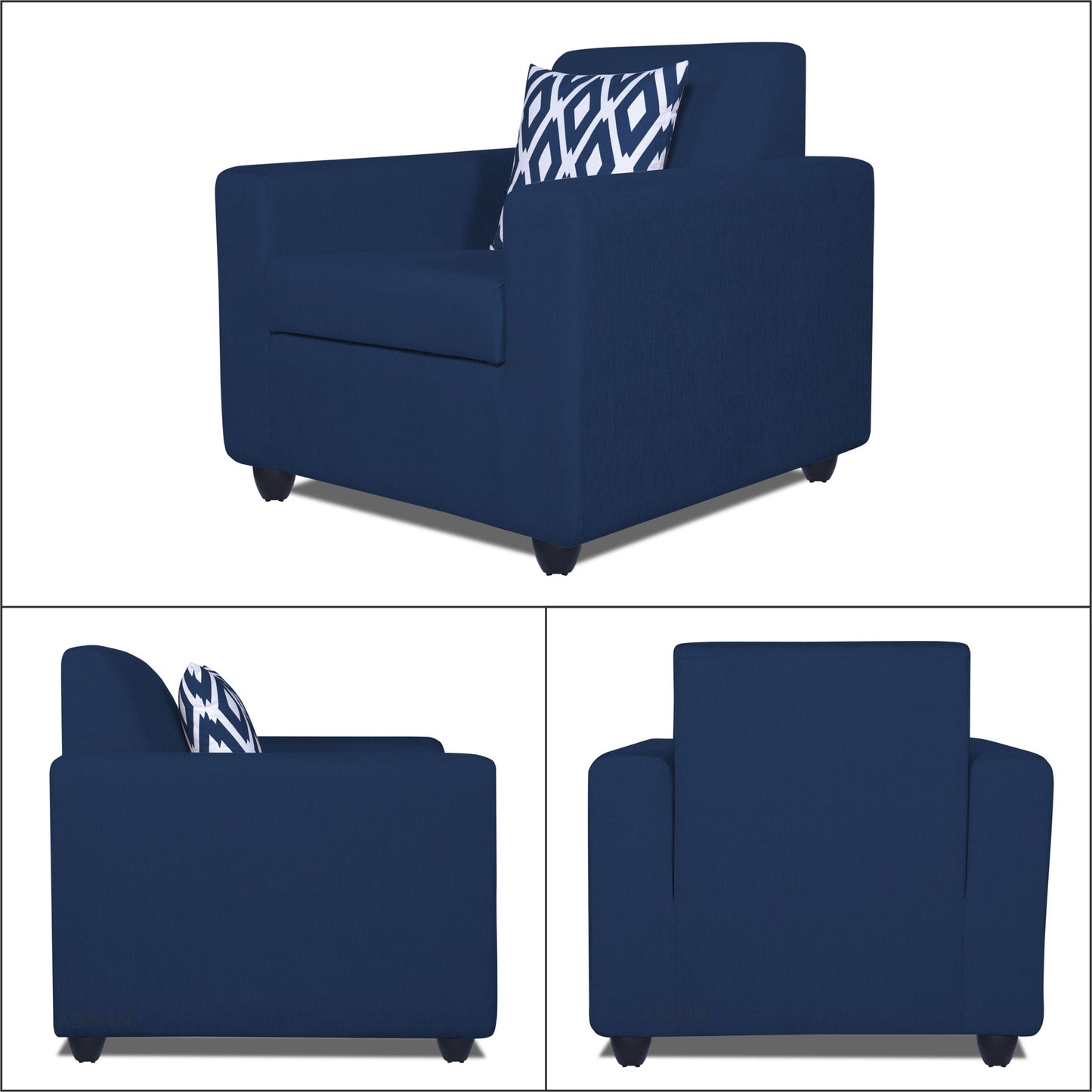 Adorn India Monteno 3-1-1 5 Seater Sofa Set (Blue) (3 Year Warranty)