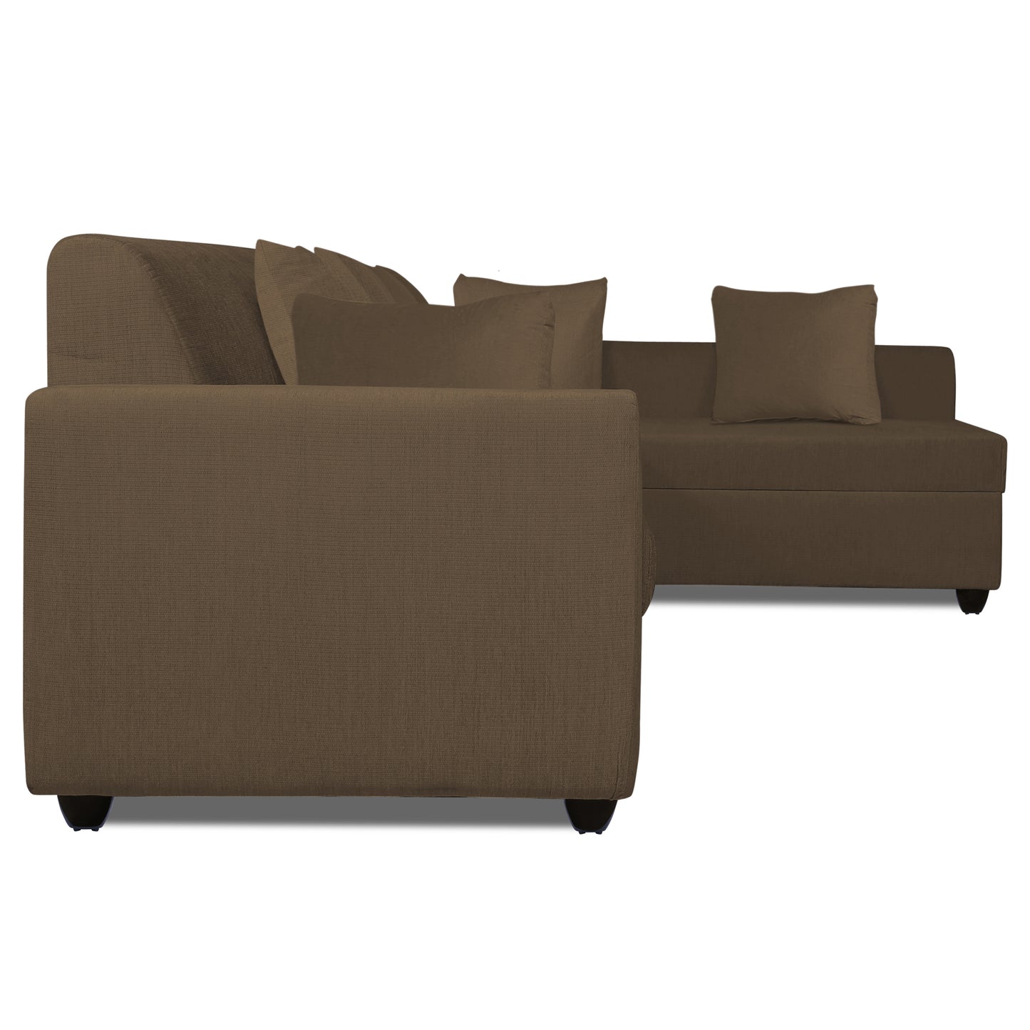 Adorn India Rio Decent L Shape 6 Seater Corner Sofa Set Right Side Handle (Brown) (3 Year Warranty)